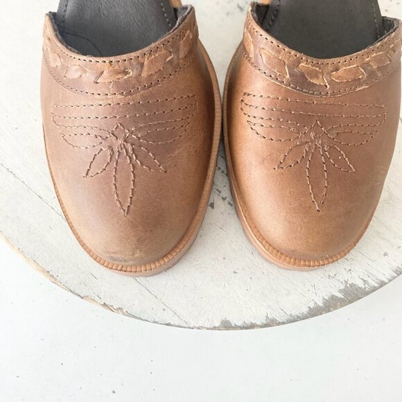 Lane Boots Womens Western Heels 7.5 Brown Casual Sandals Cowgirl Leather Buckle - Picture 6 of 9